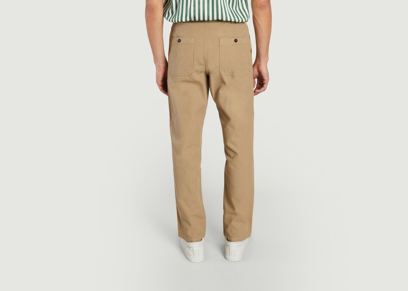 L'exception Pantalon Droit En Coton Adri Drill Beige Homecore
