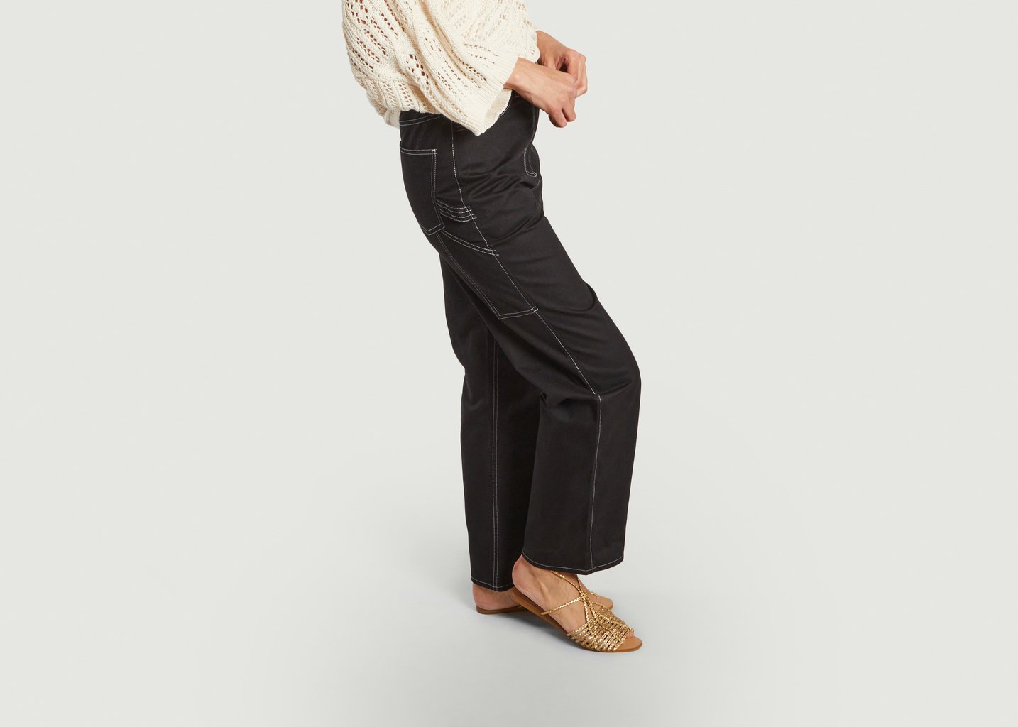 L'exception Pantalon Droit En Coton Bio Noa Noir Samsoe & Samsoe