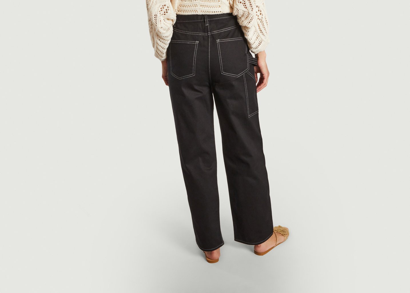 L'exception Pantalon Droit En Coton Bio Noa Noir Samsoe & Samsoe