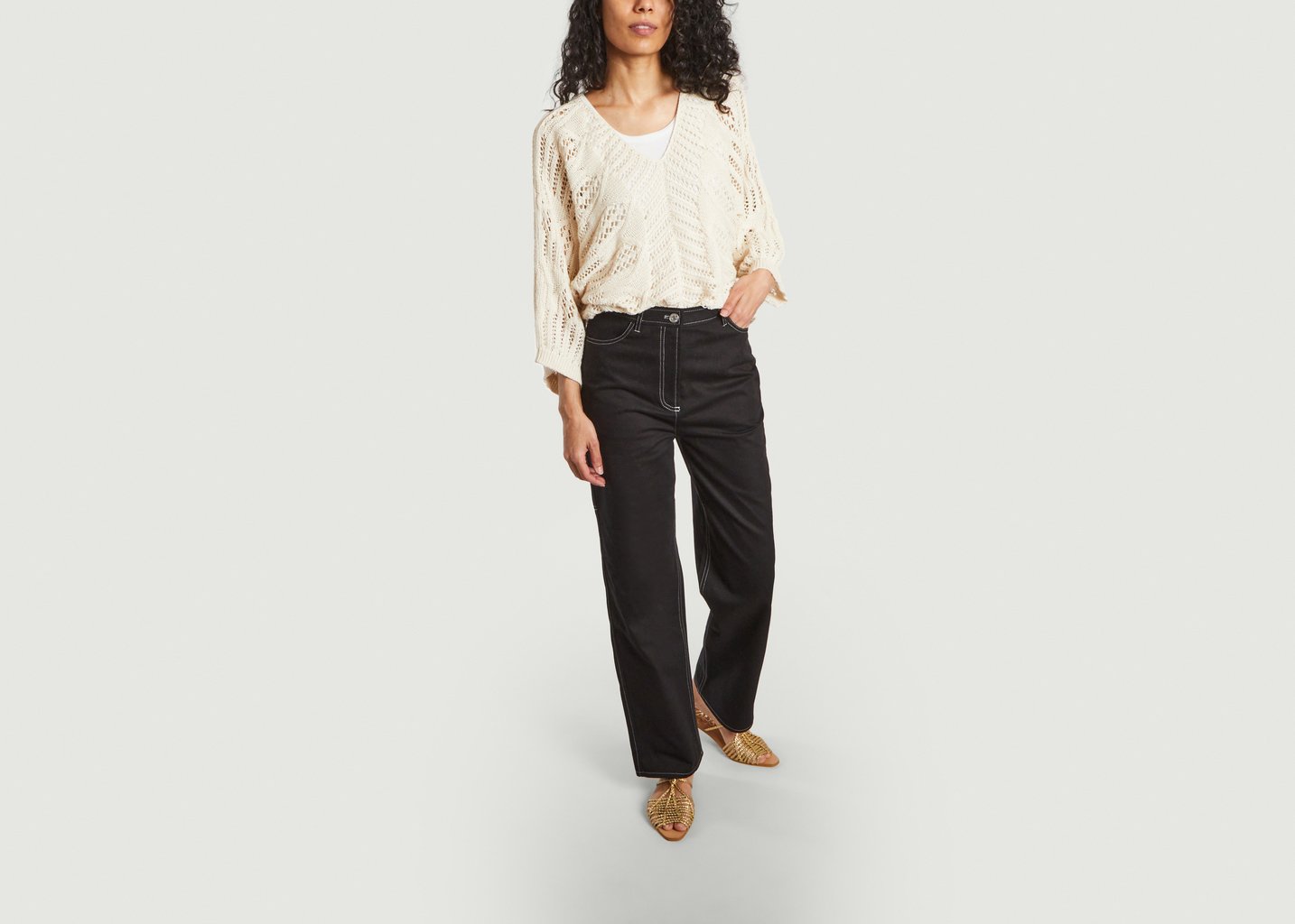 L'exception Pantalon Droit En Coton Bio Noa Noir Samsoe & Samsoe