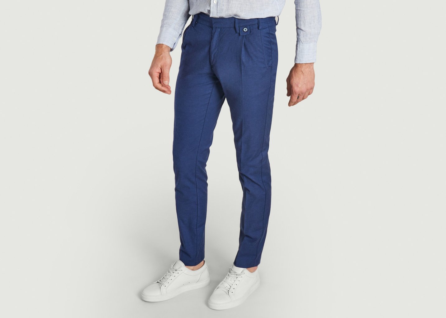 L'exception Pantalon En Coton Bio à Pinces City Bleu JagVi Rive Gauche
