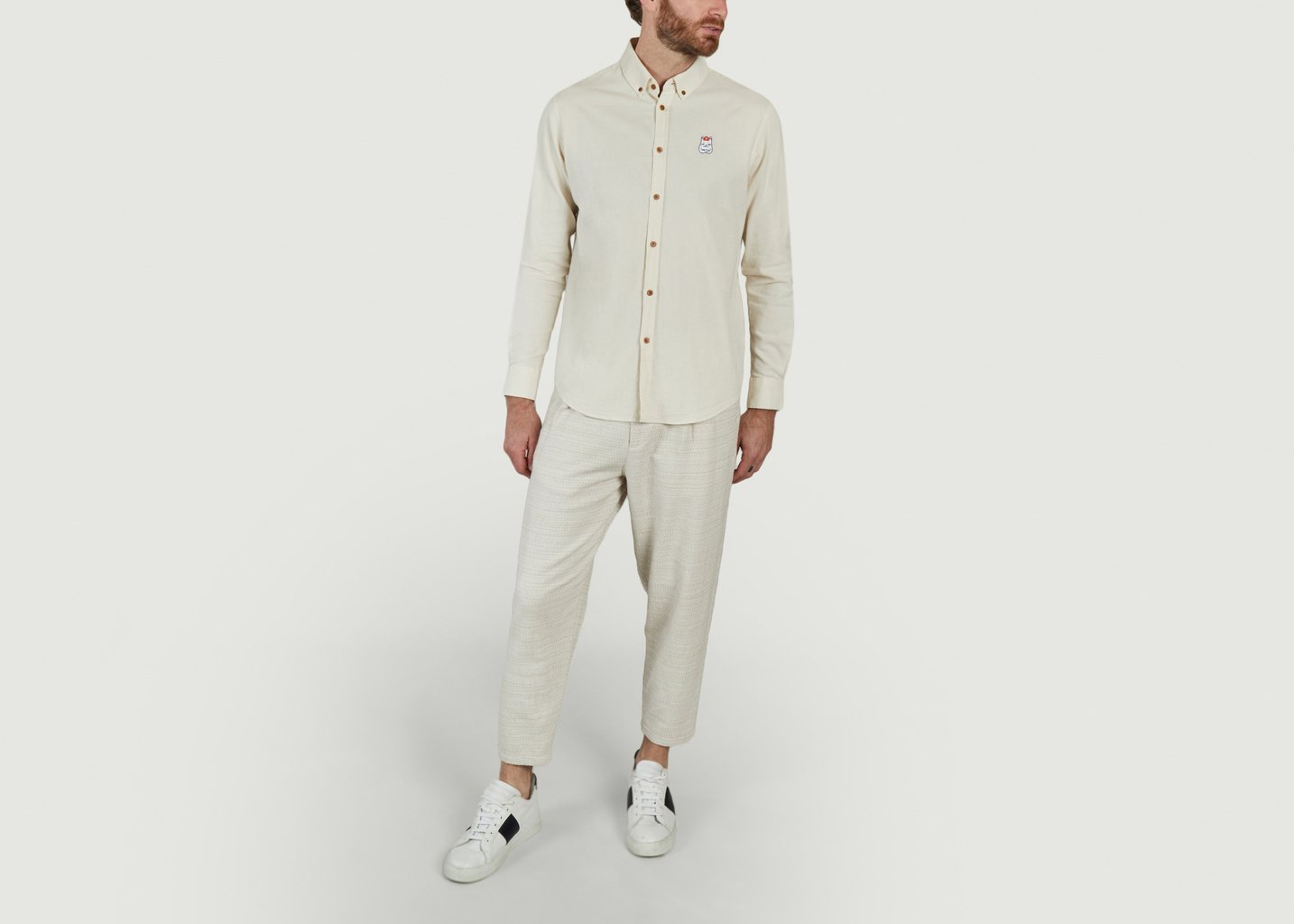 L'exception Pantalon En Coton Swing Bajhan Ecru Olow Paris