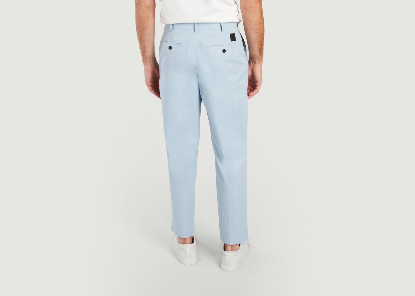 L'exception Pantalon En Coton Tapered Cropped Bleu Clair Kenzo