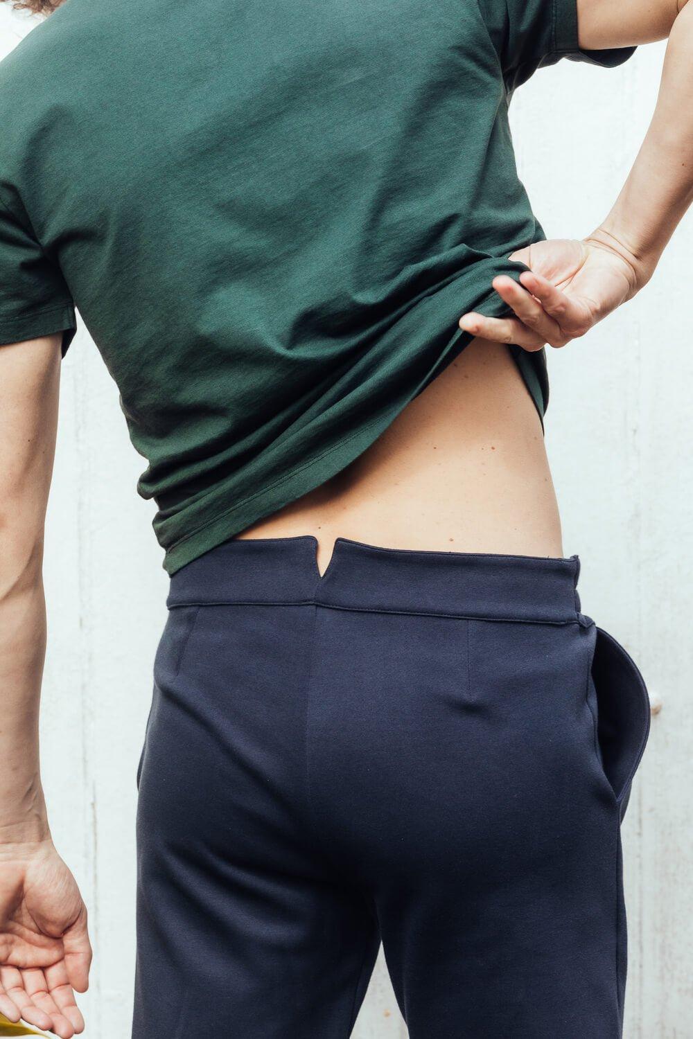 L'exception Pantalon En Jersey De Coton Bleu Marine Apnee