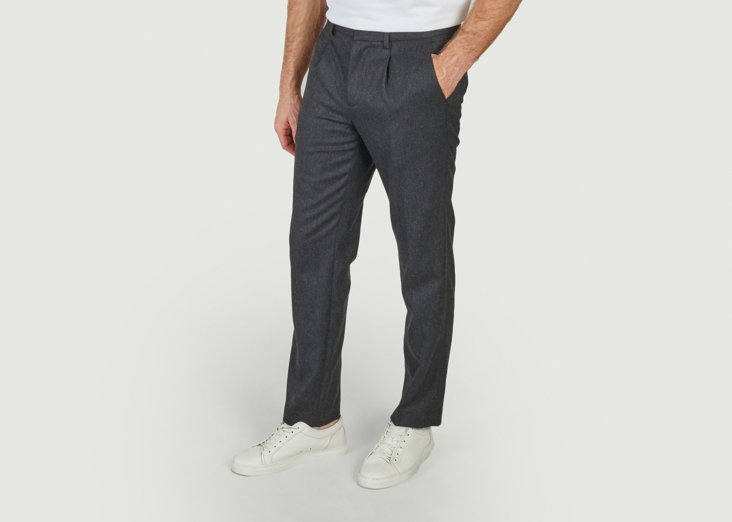 L'exception Pantalon En Laine Read Anthracite Forét Studio