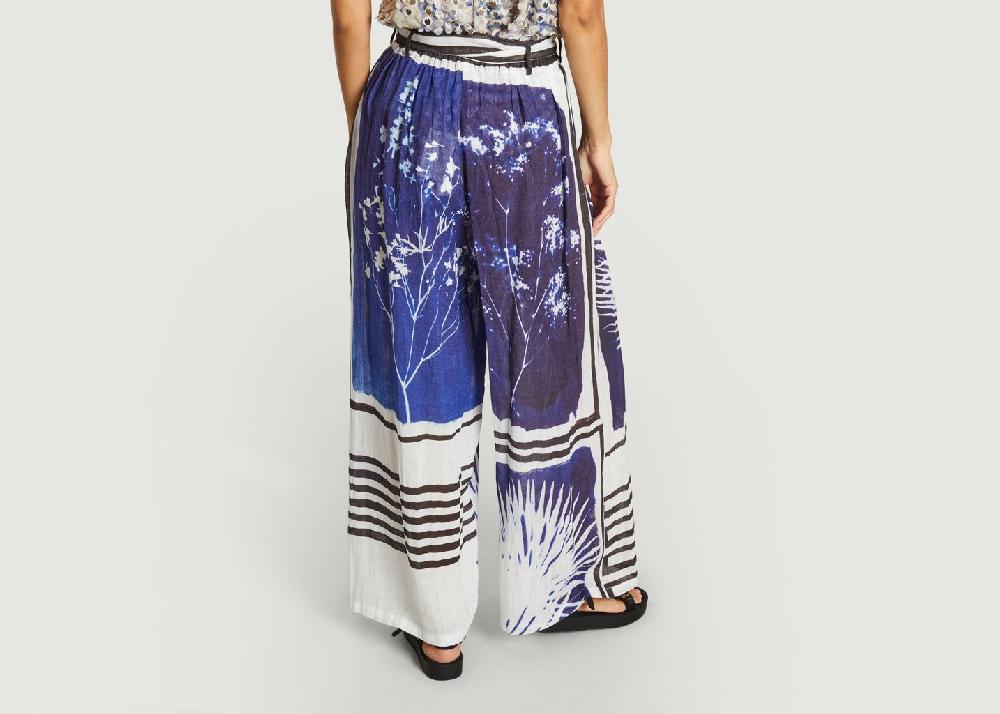 L'exception Pantalon En Lin Imprimé Fantaisie Cilos Bleu Mes Demoiselles