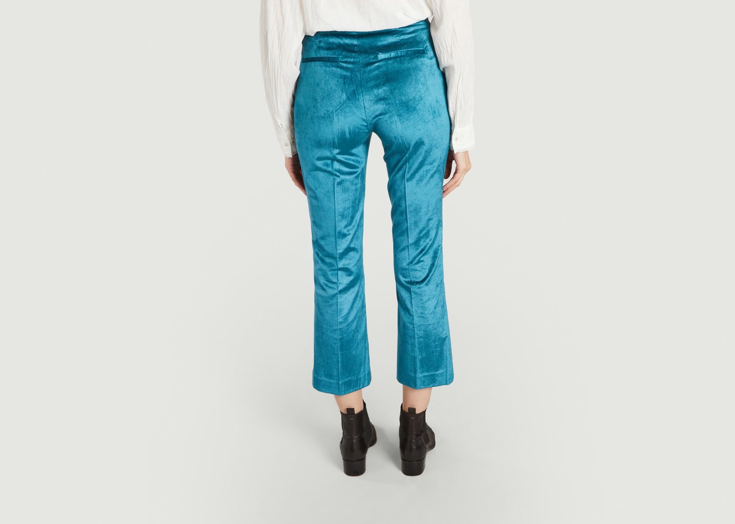 L'exception Pantalon En Velours 7/8e Papou Turquoise Leon & Harper