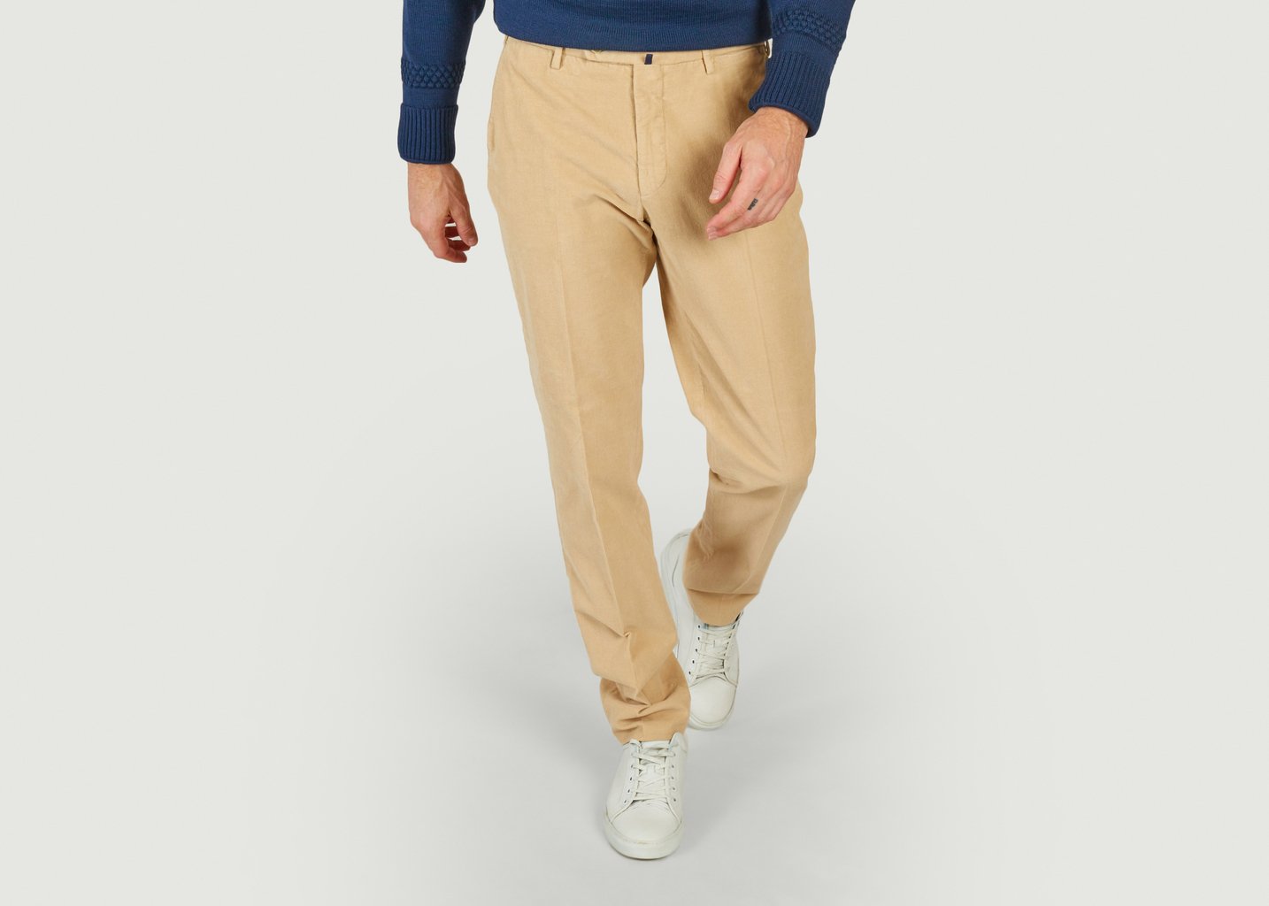L'exception Pantalon En Velours Côtelé Beige Incotex