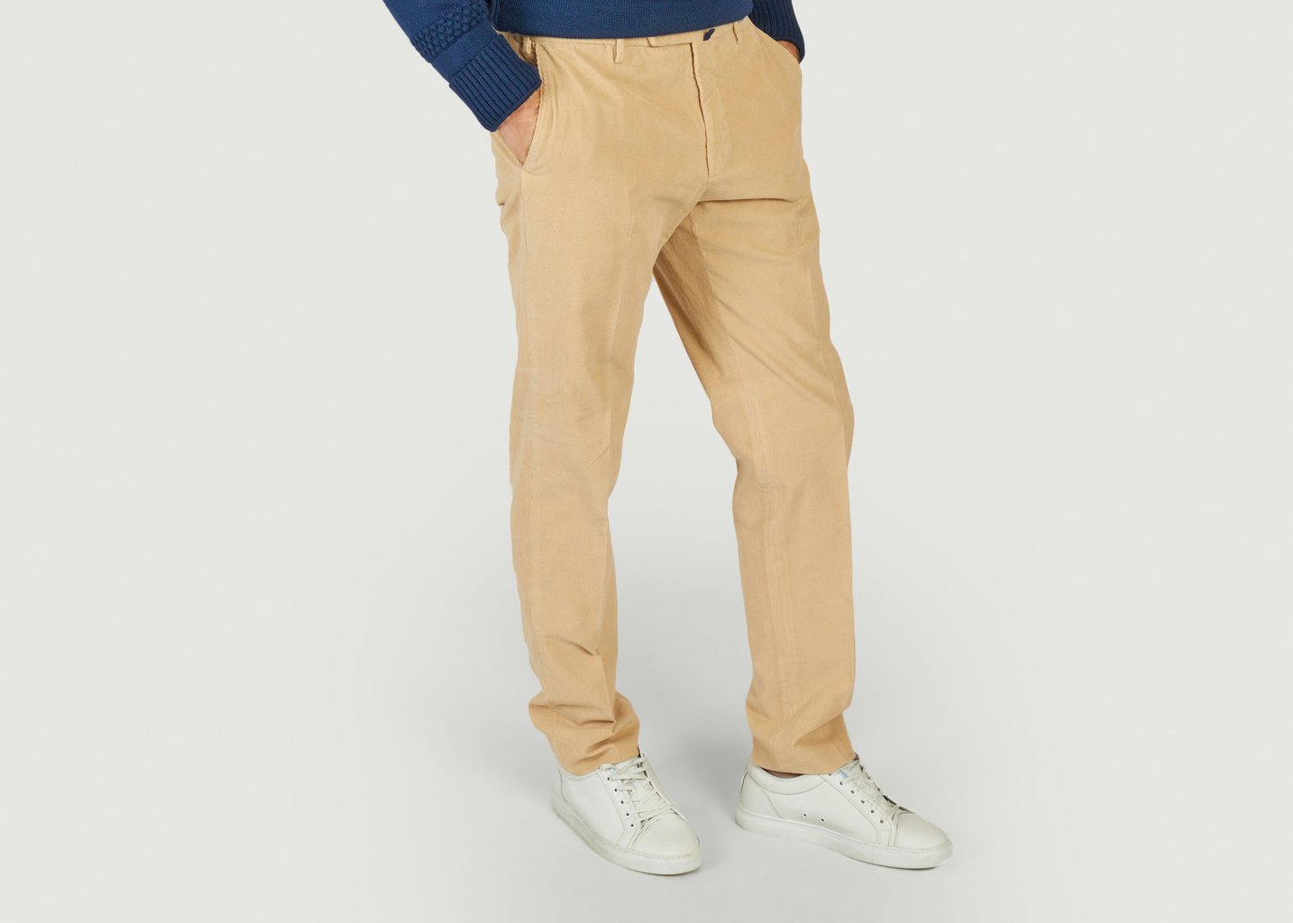 L'exception Pantalon En Velours Côtelé Beige Incotex
