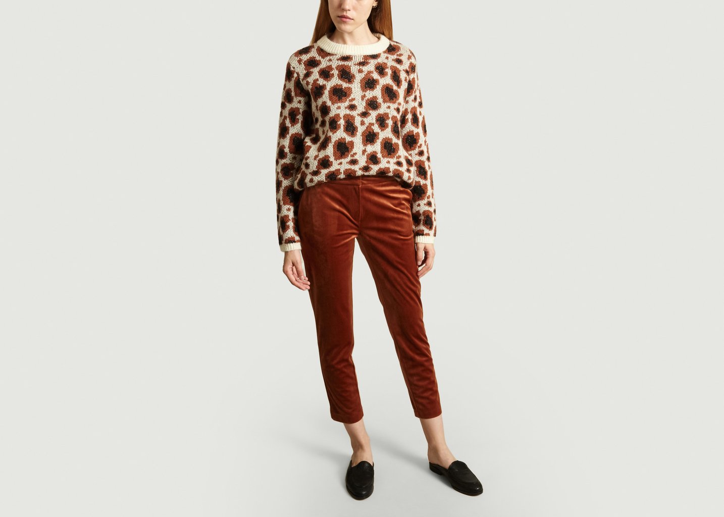 L'exception Pantalon En Velours Lisse Parfumé Fauve La Petite Française