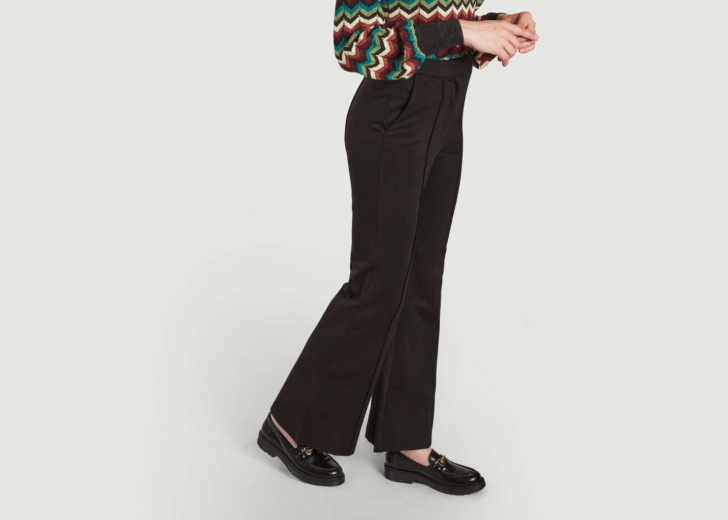 L'exception Pantalon évasé Gael Pintuck Aurora Noir King Louie