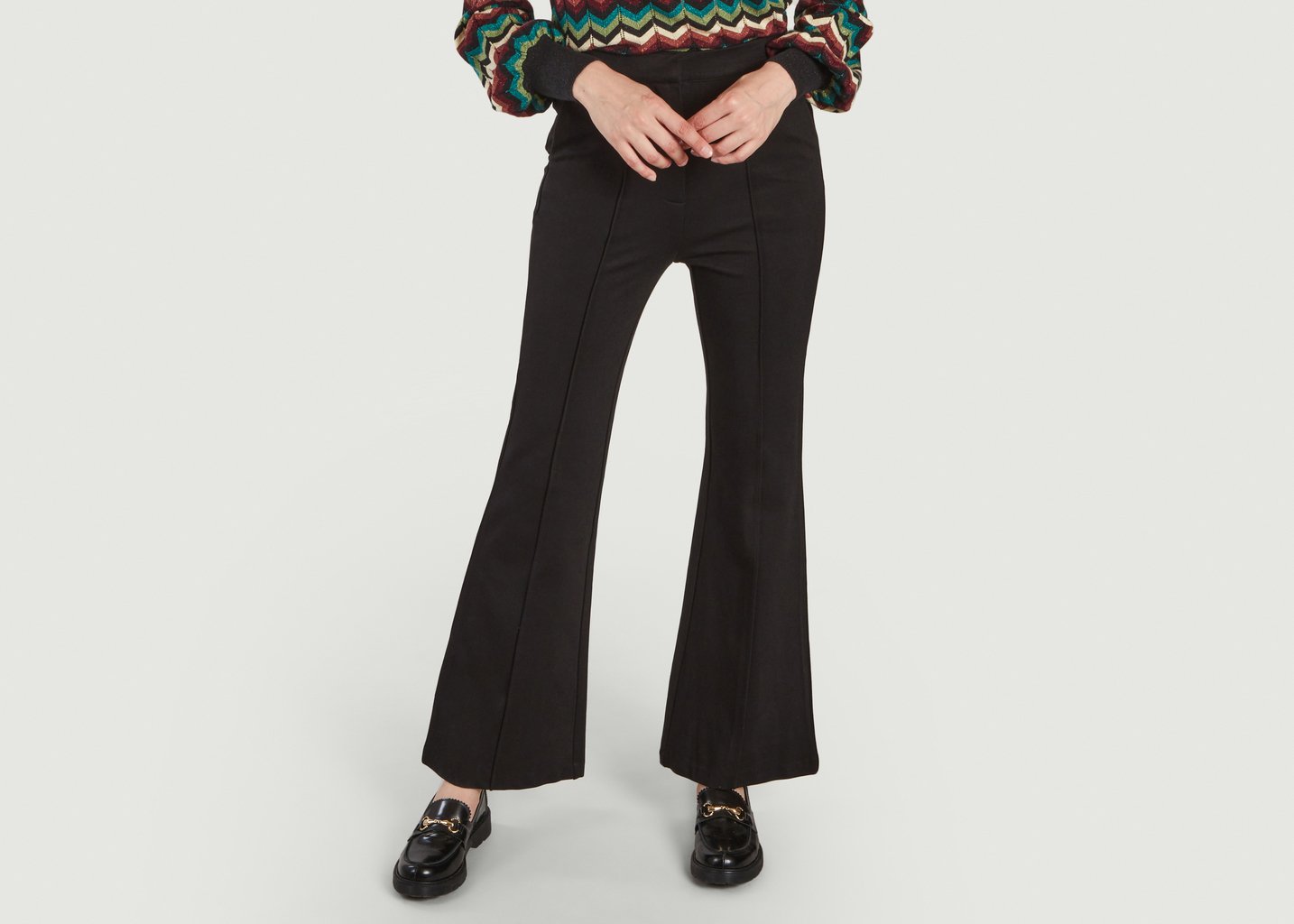 l'exception Pantalon évasé Gael Pintuck Aurora Noir King Louie