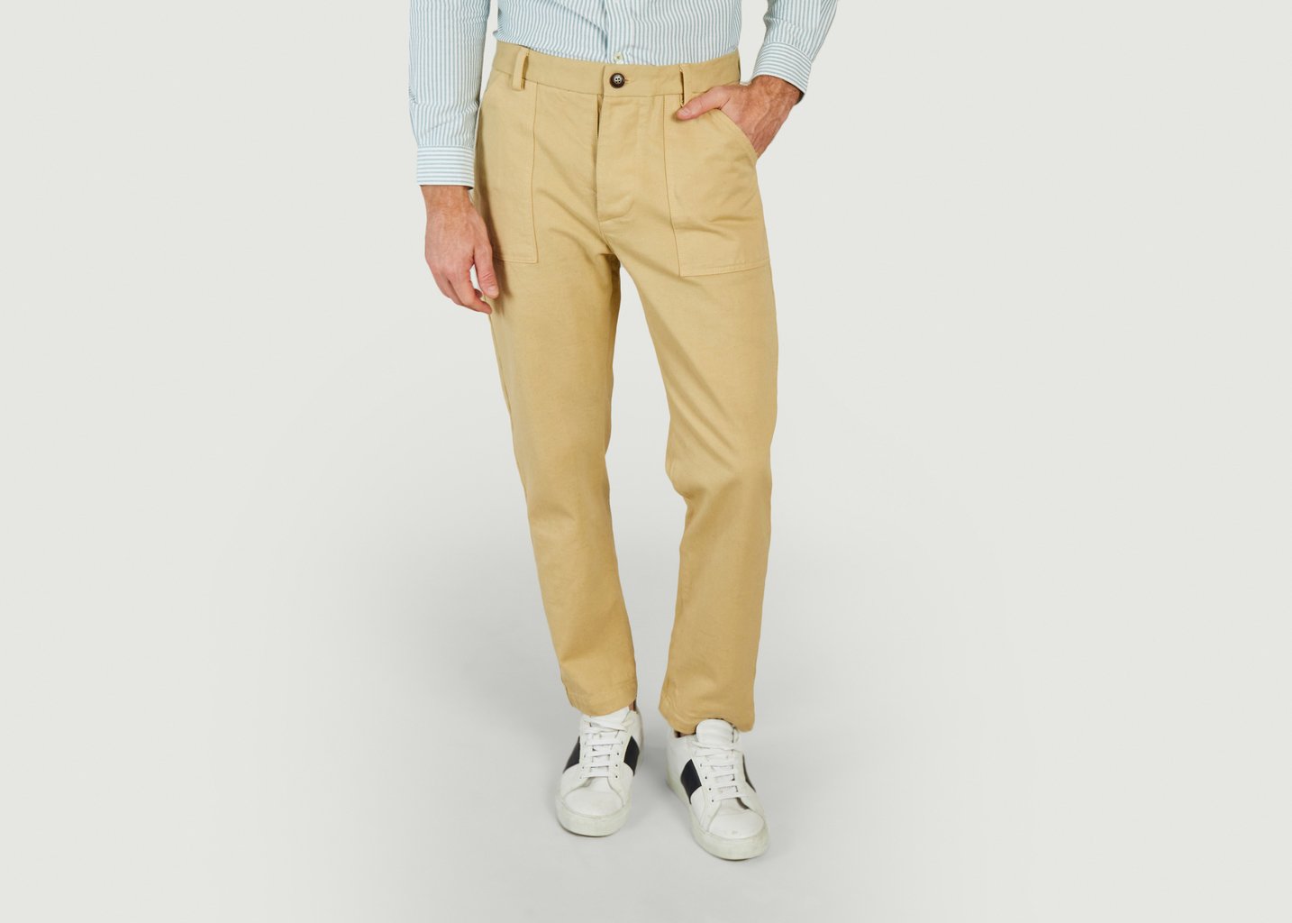 l'exception Pantalon Fatigue Beige Cuisse de Grenouille