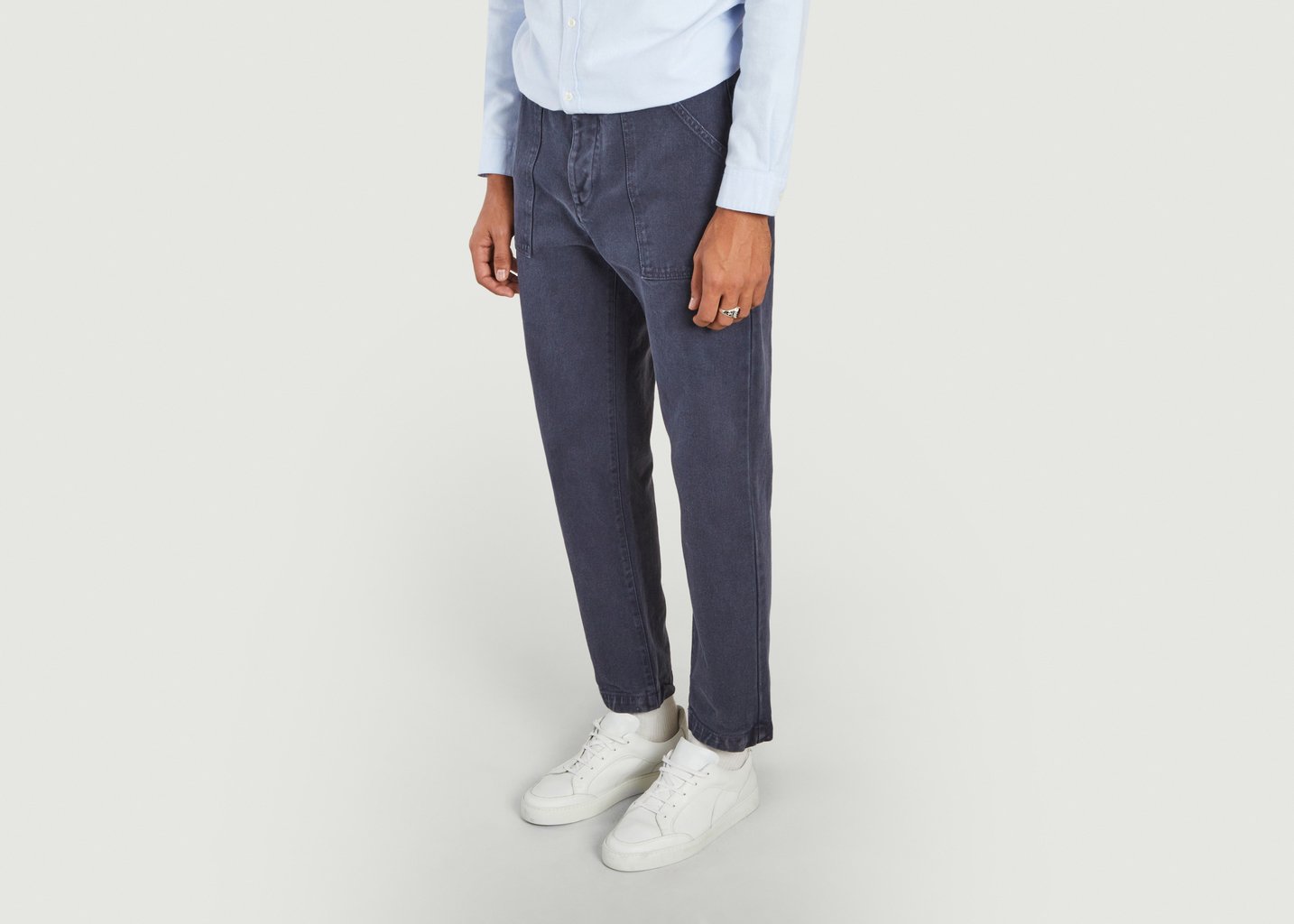 L'exception Pantalon Fatigue En Coton Bleu Cuisse De Grenouille