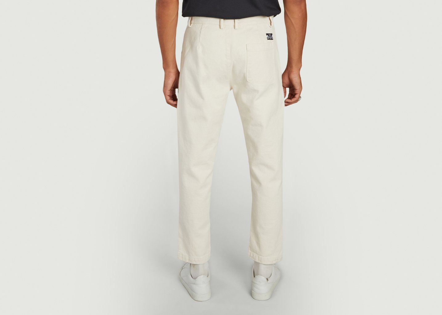 L'exception Pantalon Fatigue En Coton Ecru Cuisse De Grenouille