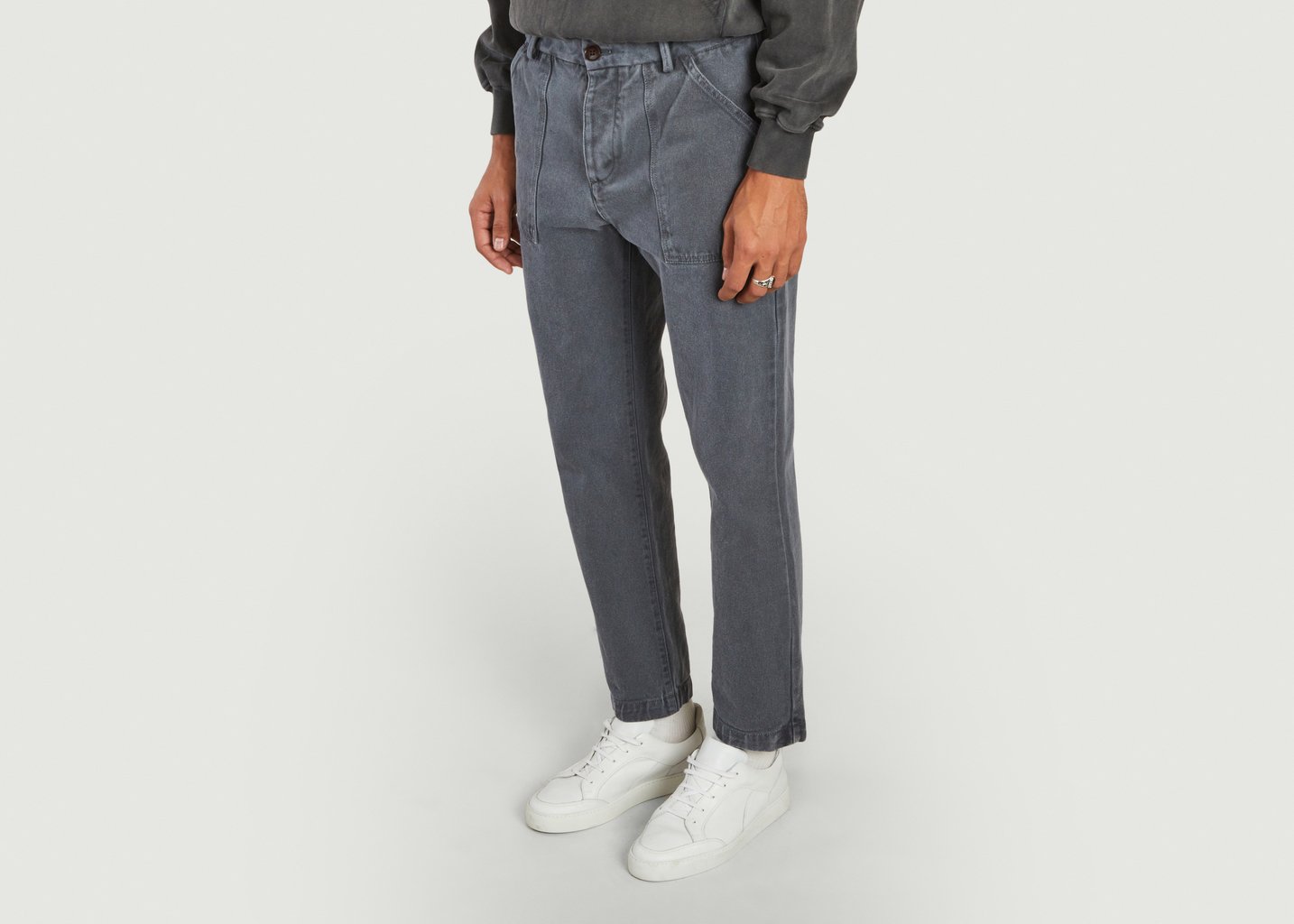 L'exception Pantalon Fatigue En Coton Gris Cuisse De Grenouille