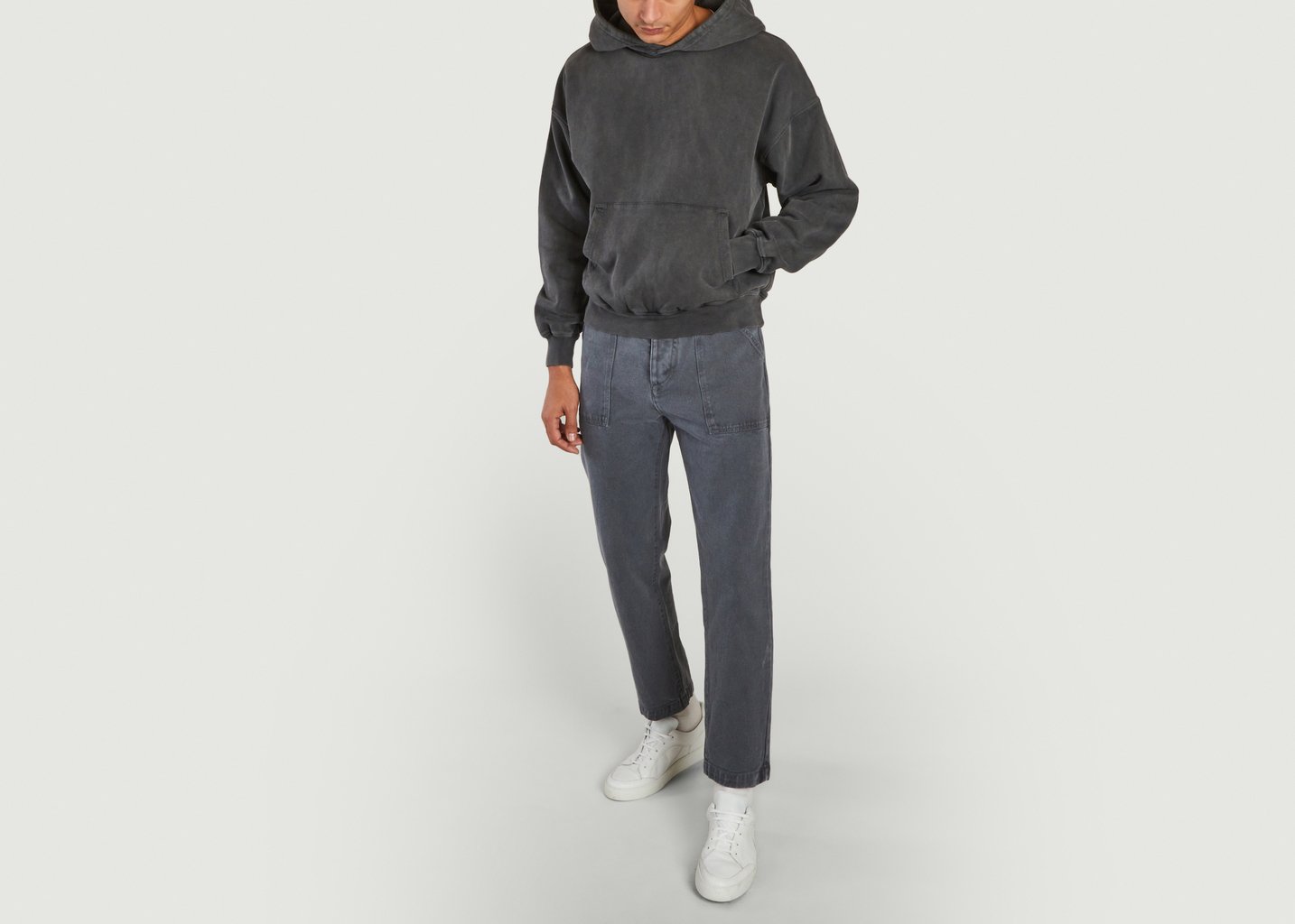 L'exception Pantalon Fatigue En Coton Gris Cuisse De Grenouille