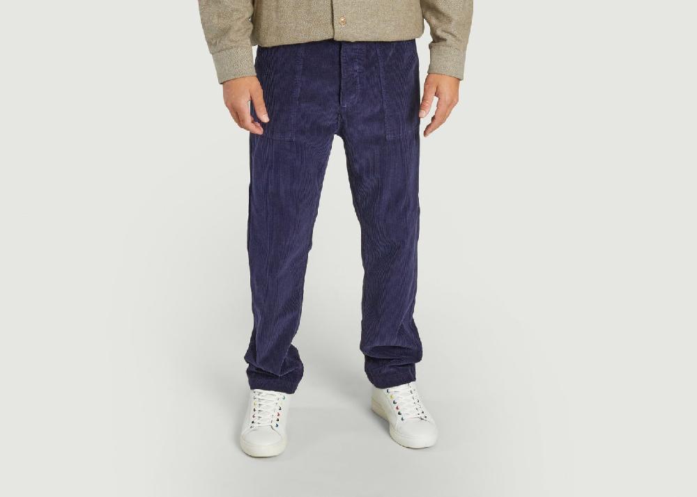 L'exception Pantalon Fatigue Heavy Corduroy Encre Cuisse De Grenouille