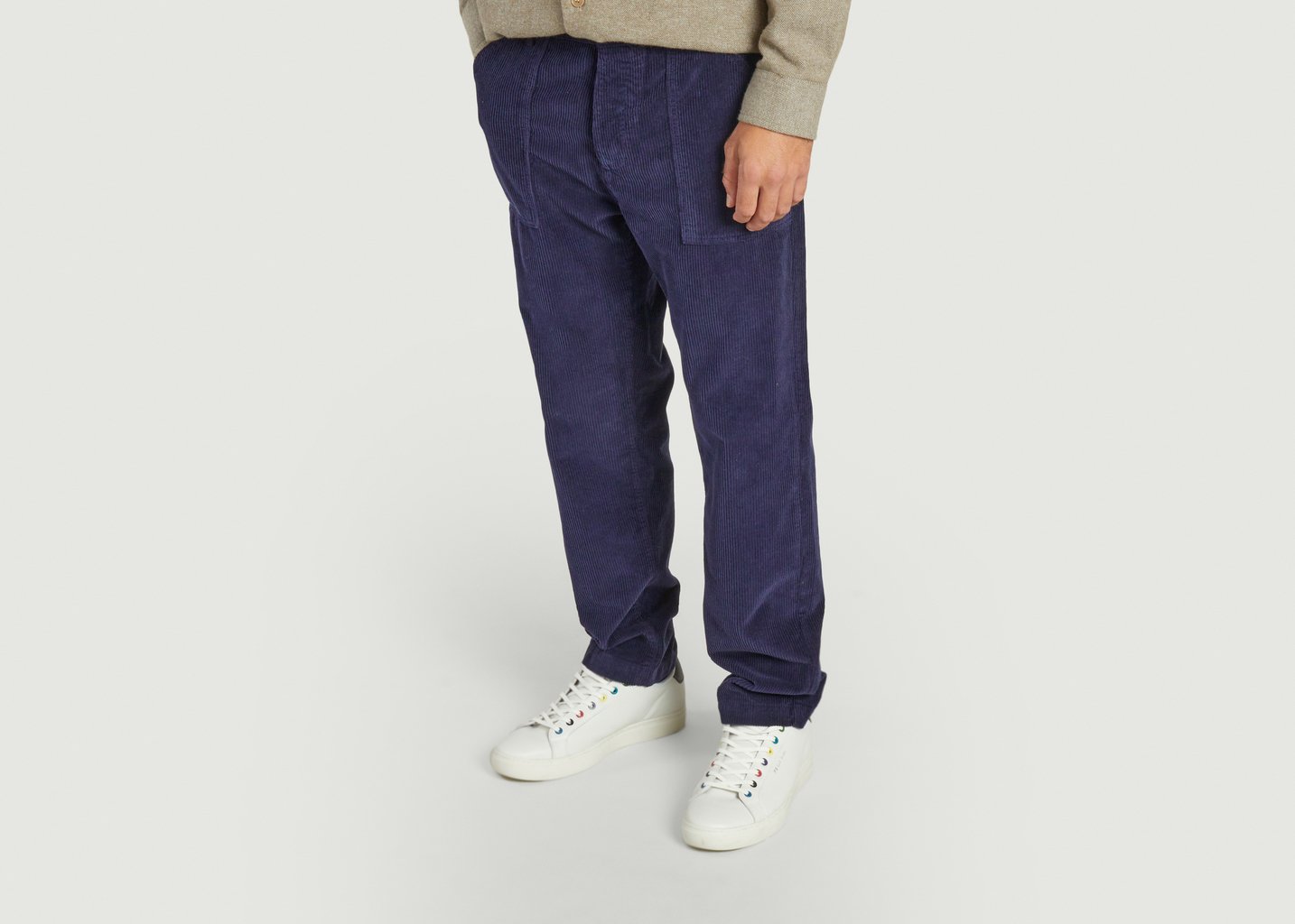 L'exception Pantalon Fatigue Heavy Corduroy Encre Cuisse De Grenouille