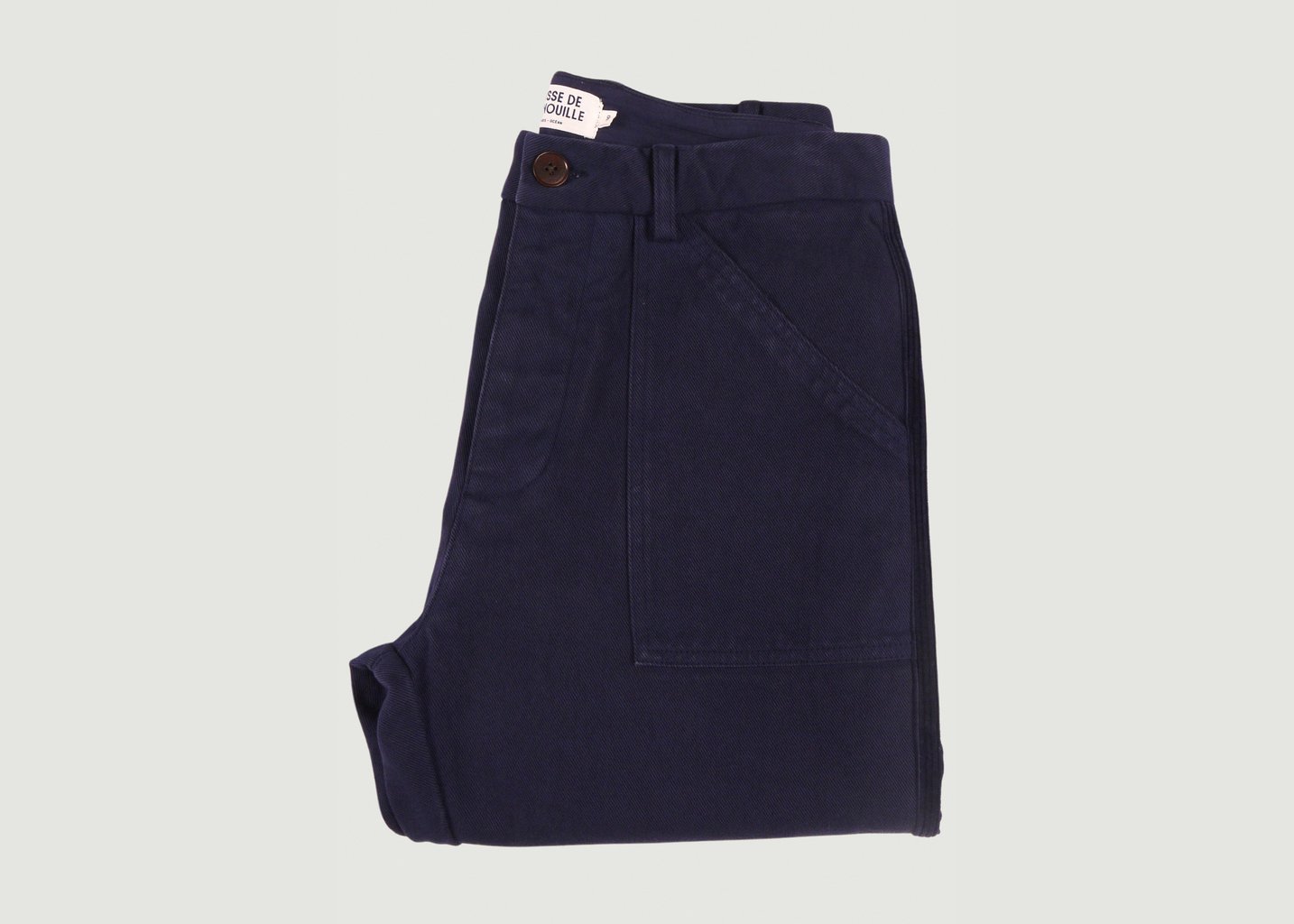 l'exception Pantalon Fatigue Velours Bleu Marine Cuisse de Grenouille