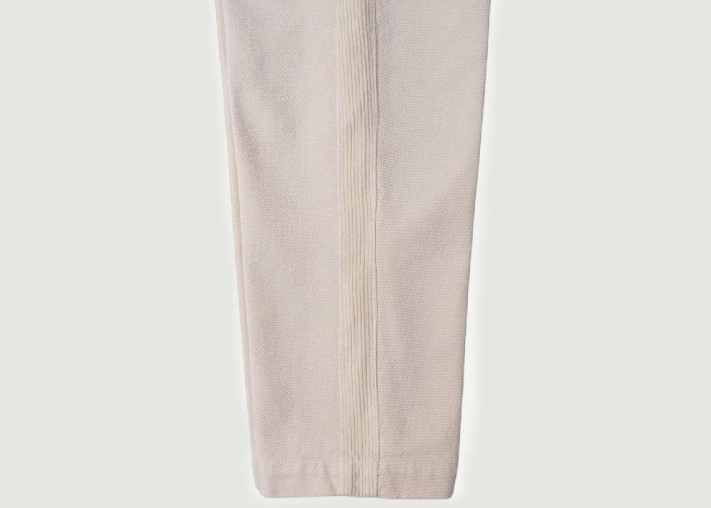 L'exception Pantalon Fatigue Velours Ecru Cuisse De Grenouille