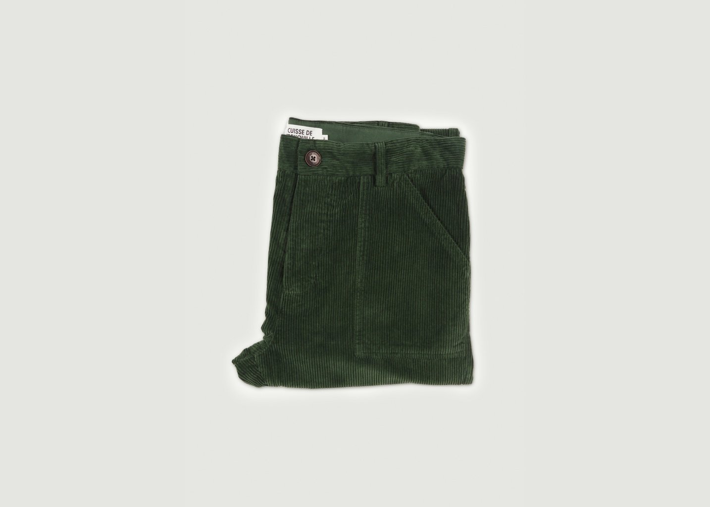 L'exception Pantalon Fatigue Velours Vert Sapin Cuisse De Grenouille