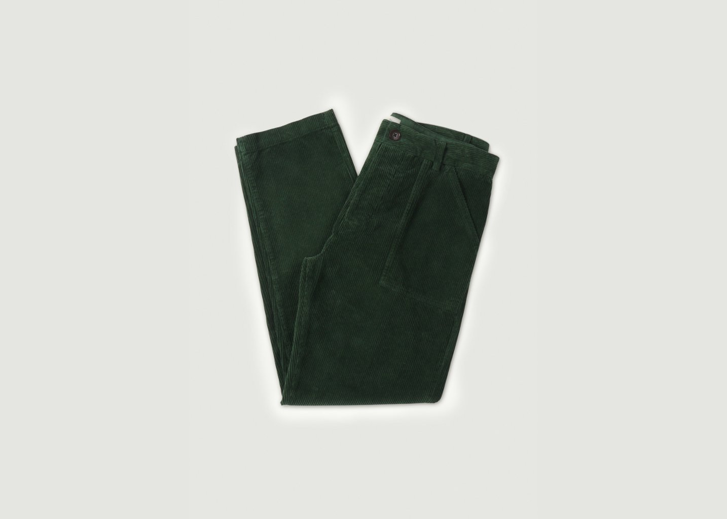 l'exception Pantalon Fatigue Velours Vert Sapin Cuisse de Grenouille