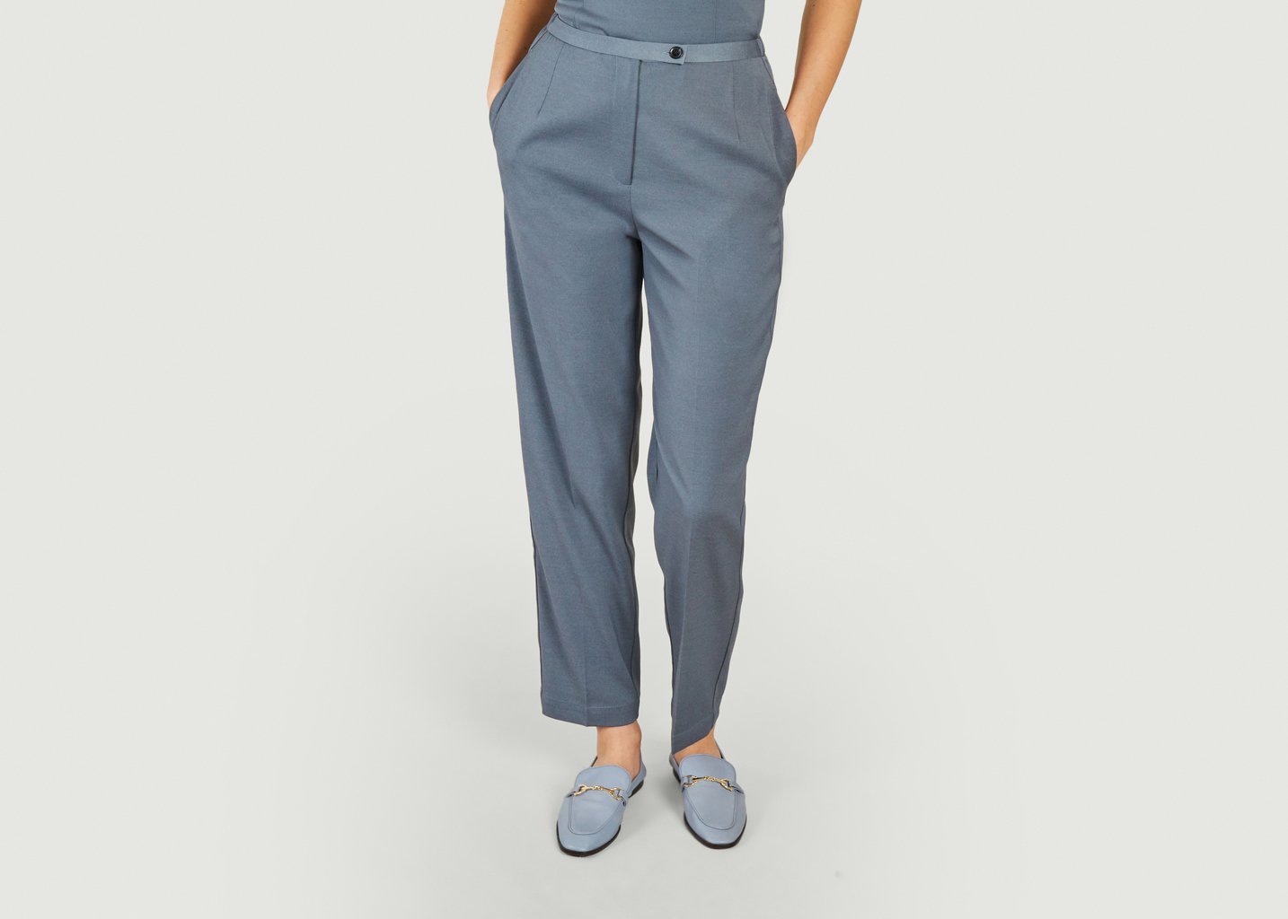 L'exception Pantalon Formel Ajusté à Pinces Hallie Gris Samsoe & Samsoe