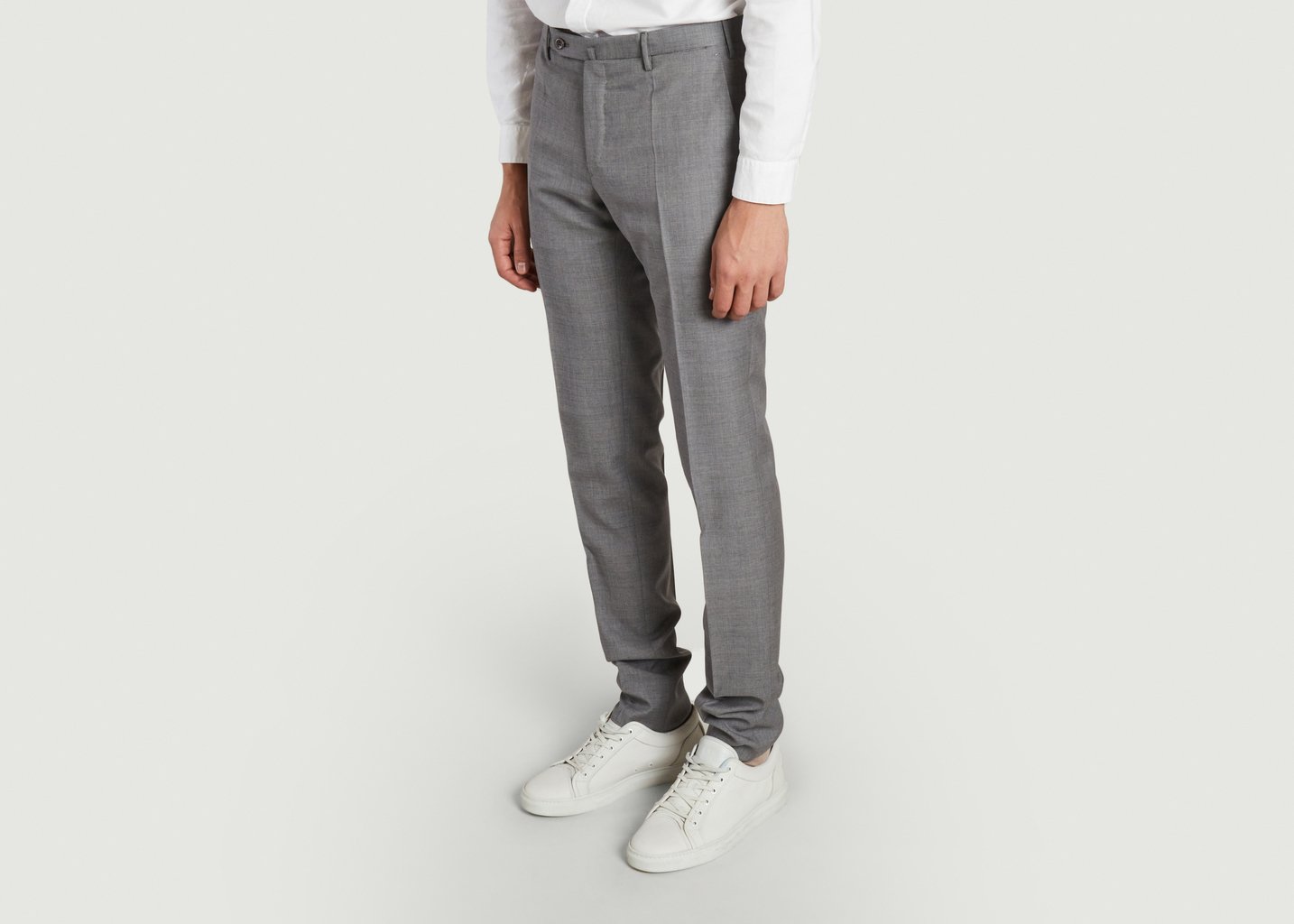 L'exception Pantalon Formel En Laine Slim Fit Gris Incotex
