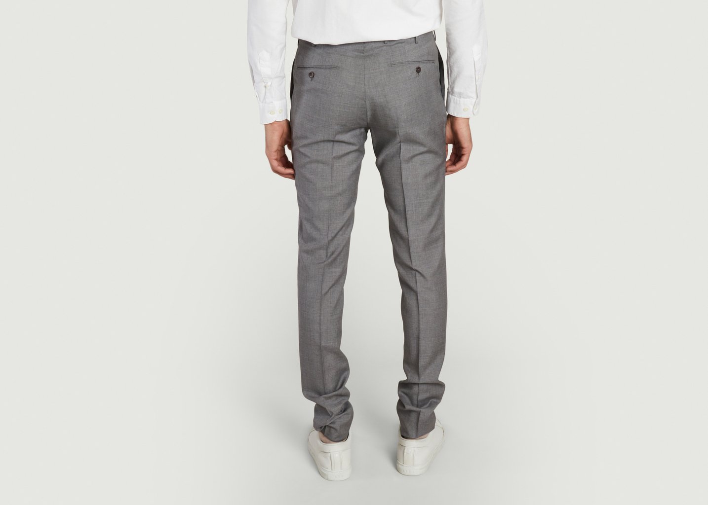 L'exception Pantalon Formel En Laine Slim Fit Gris Incotex