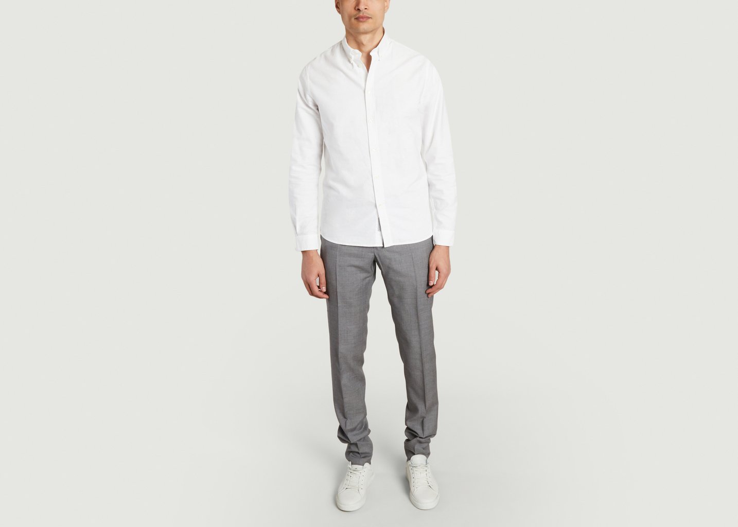 L'exception Pantalon Formel En Laine Slim Fit Gris Incotex
