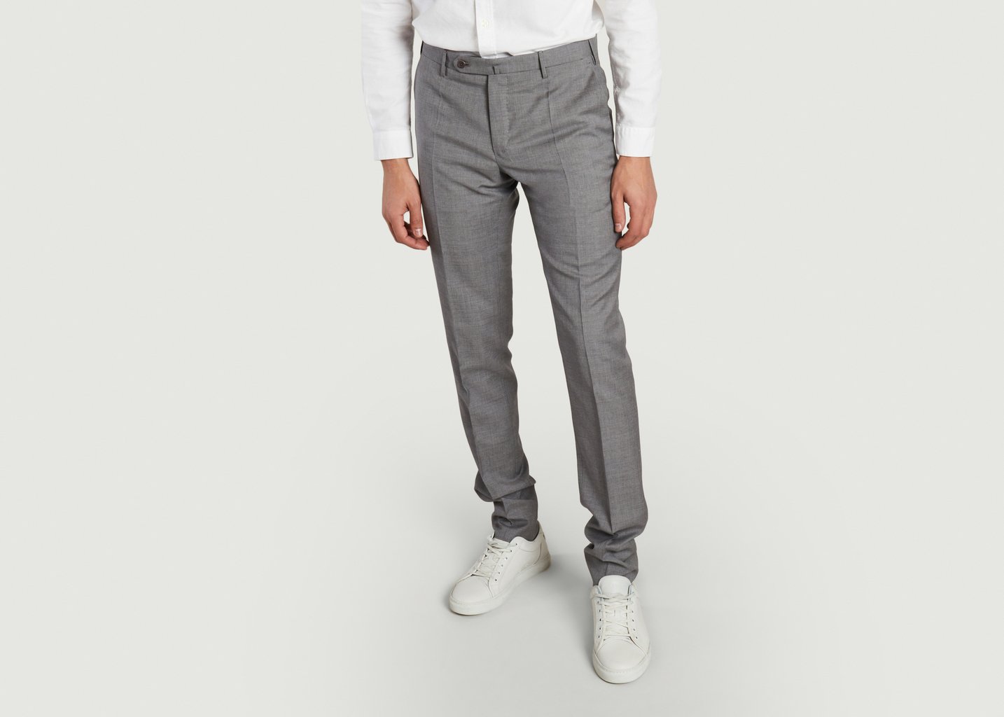 l'exception Pantalon formel en laine slim fit Gris Incotex