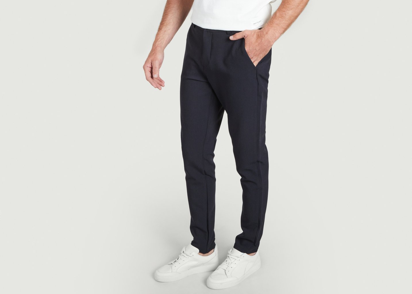 L'exception Pantalon Frankie Ajusté Bleu Marine Samsoe & Samsoe