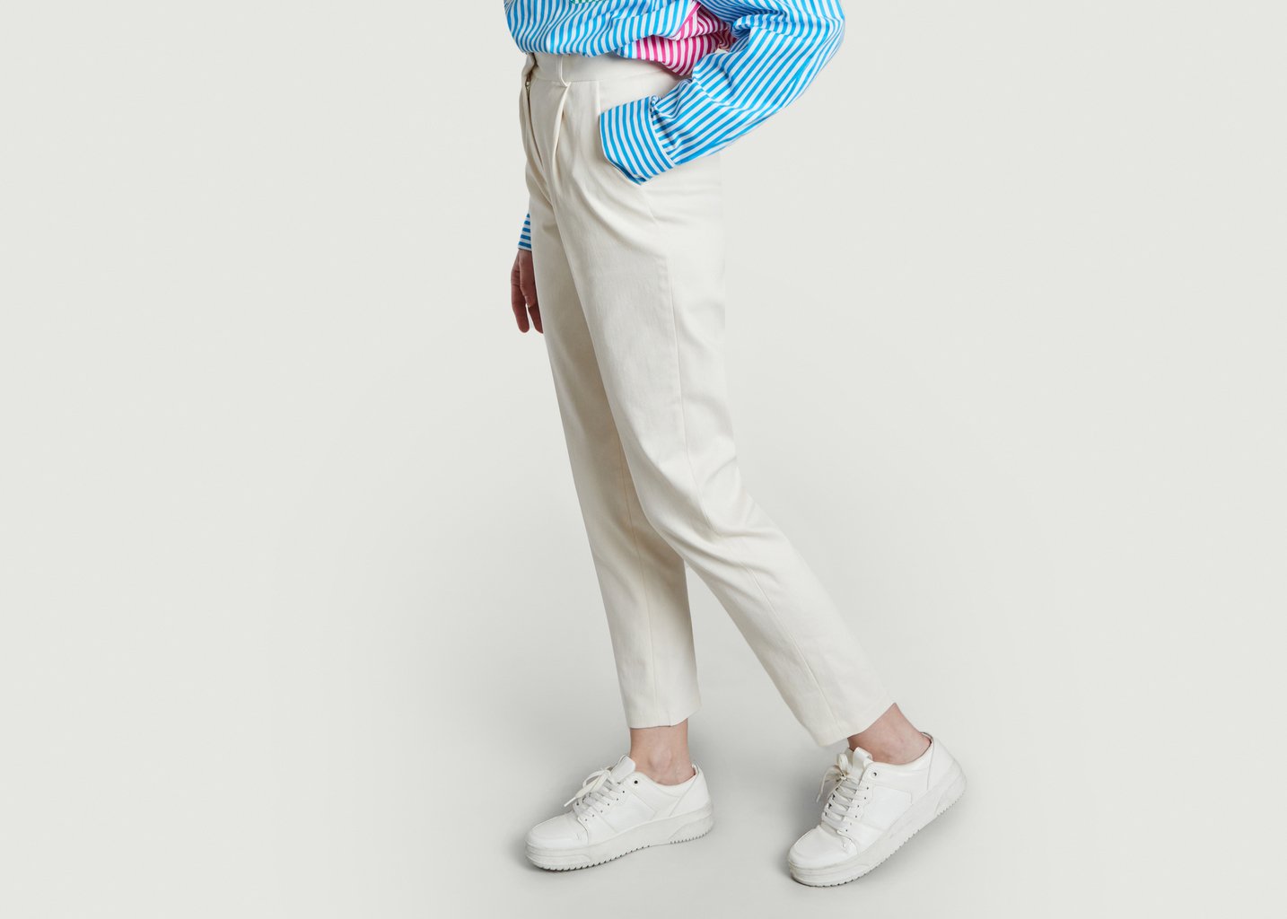 L'exception Pantalon Houdart Coton Ecru Parisienne Et Alors