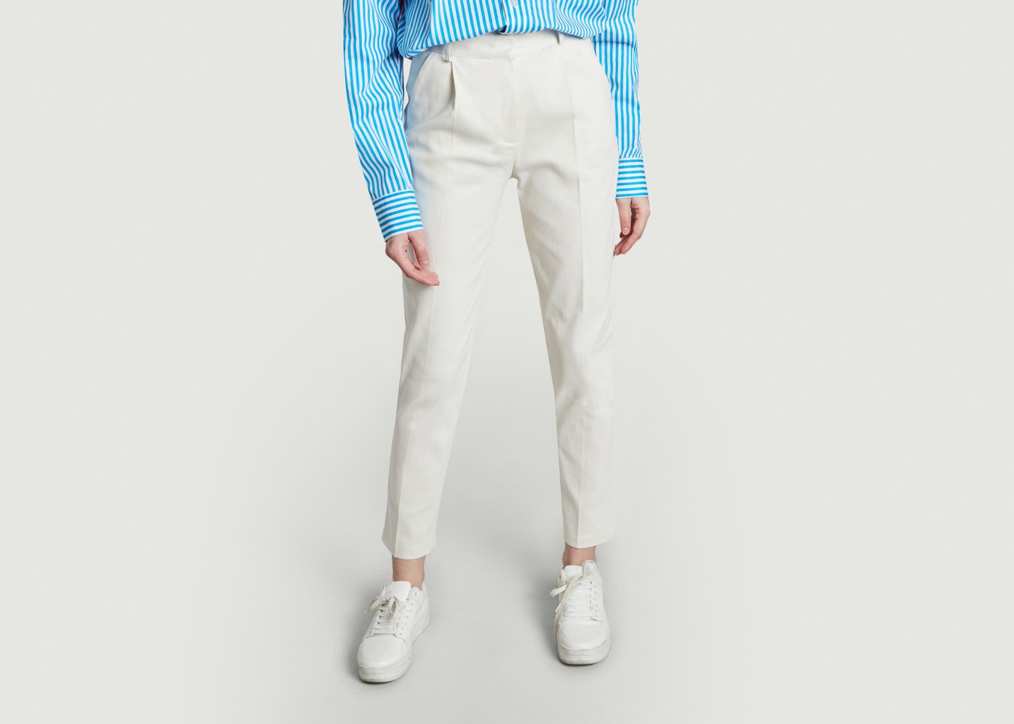 l'exception Pantalon Houdart coton Ecru Parisienne et alors