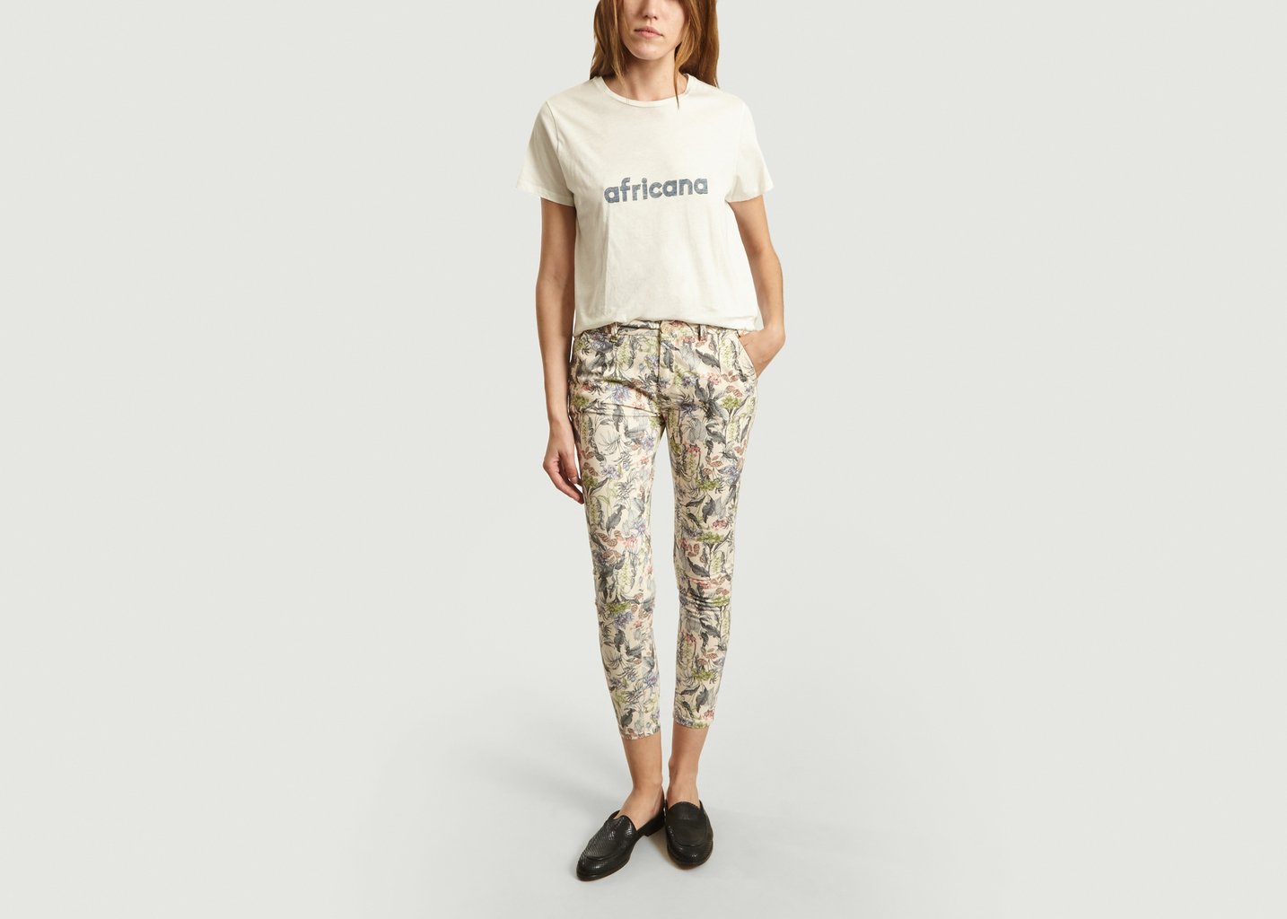 L'exception Pantalon Imprimé Fleuri 7/8e Sandy Multicolore Reiko