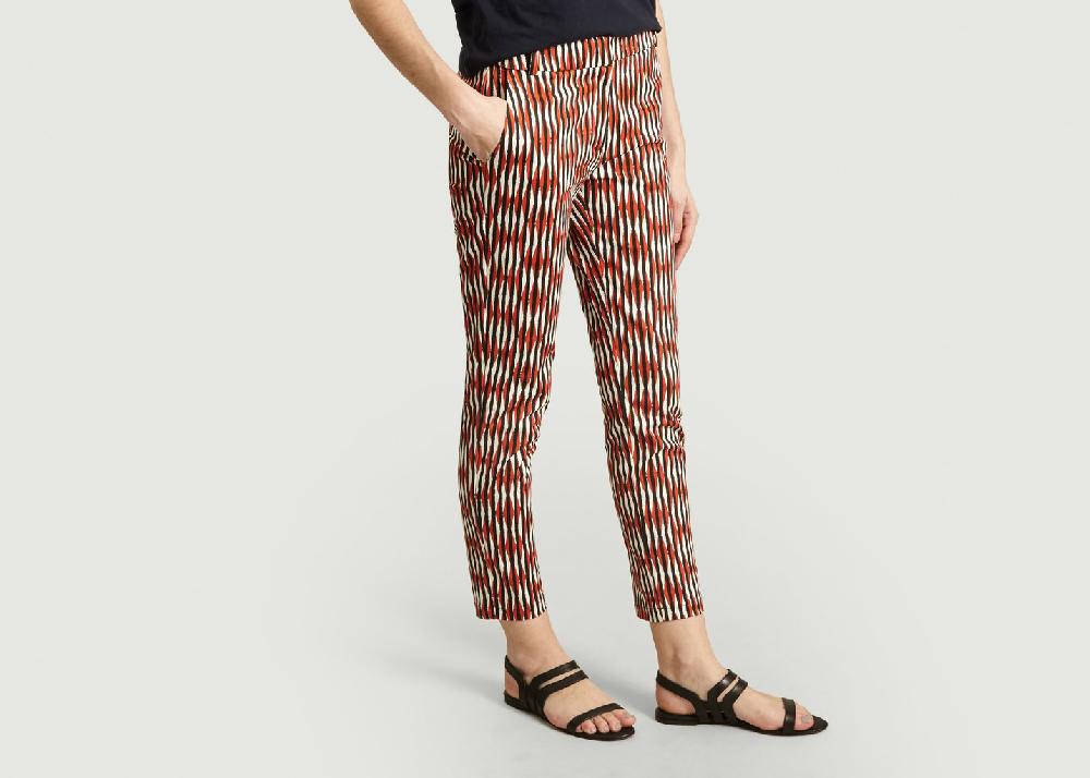 L'exception Pantalon Imprimé Panaché Rouge La Petite Française