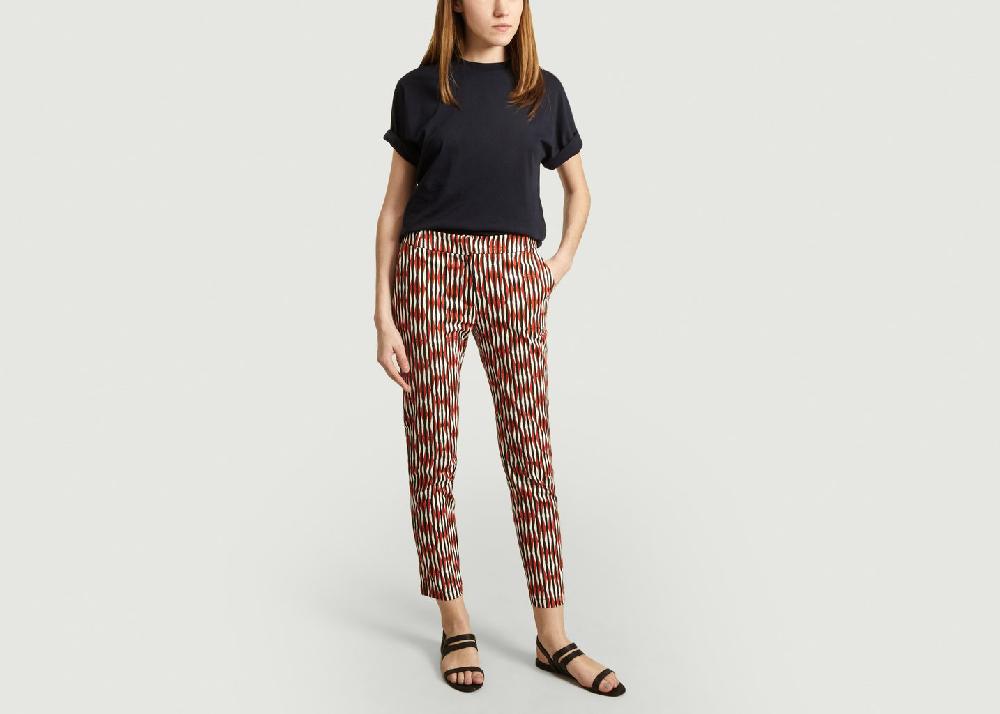 L'exception Pantalon Imprimé Panaché Rouge La Petite Française
