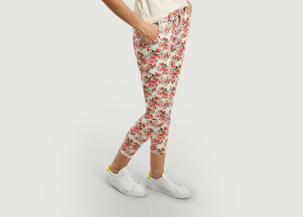 L'exception Pantalon Imprimé Pivoines 7/8e Sandy Multicolore Reiko