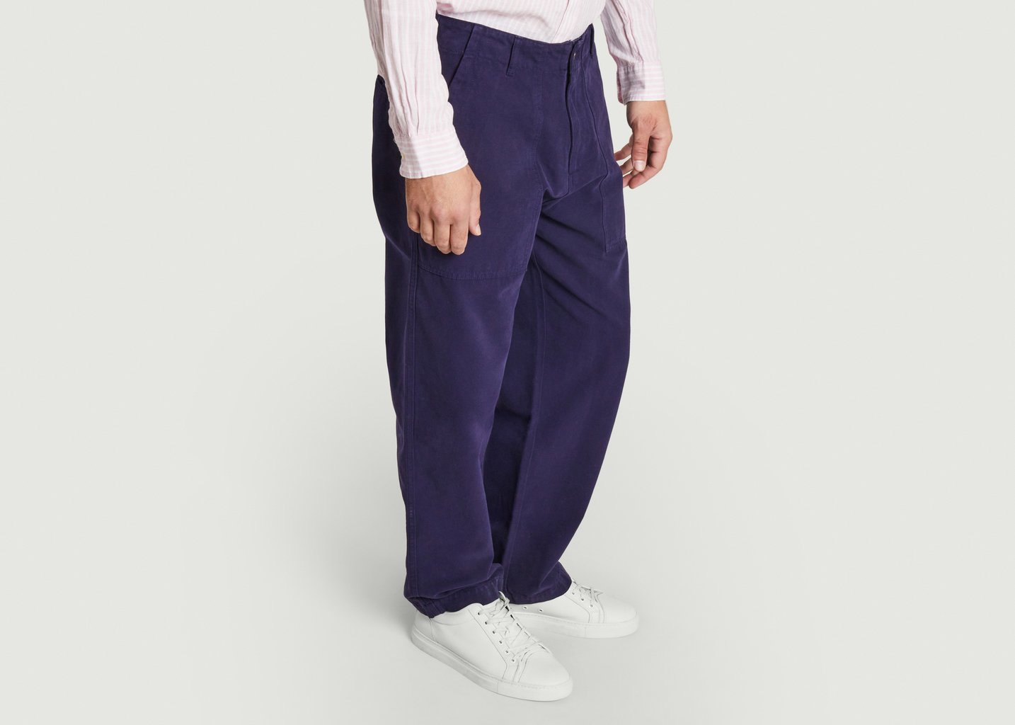 L'exception Pantalon Large Gamal Bleu Marine Olow Paris