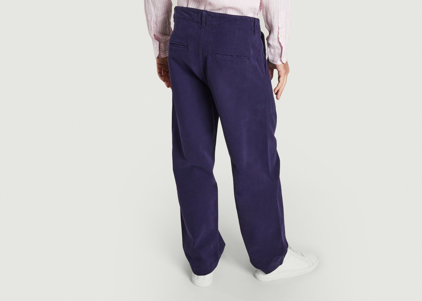 L'exception Pantalon Large Gamal Bleu Marine Olow Paris