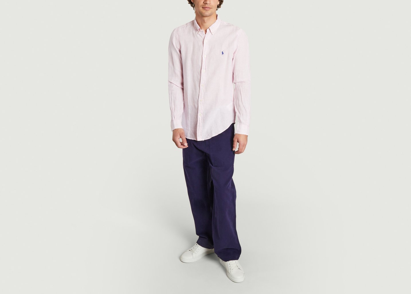 L'exception Pantalon Large Gamal Bleu Marine Olow Paris