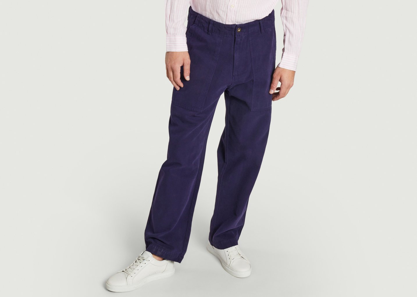l'exception Pantalon large Gamal Bleu Marine Olow Paris
