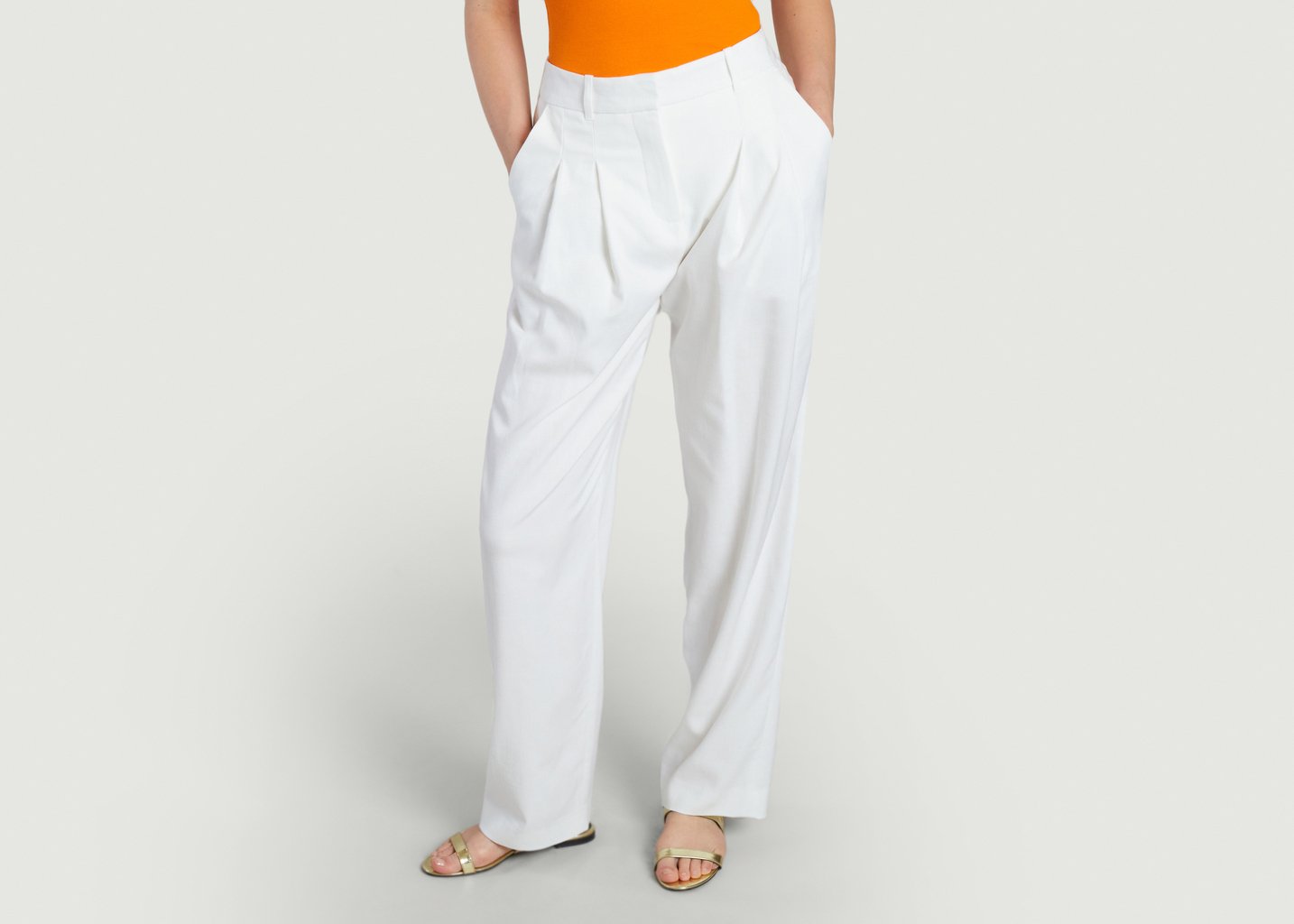 L'exception Pantalon Large Luzy Blanc Samsoe & Samsoe