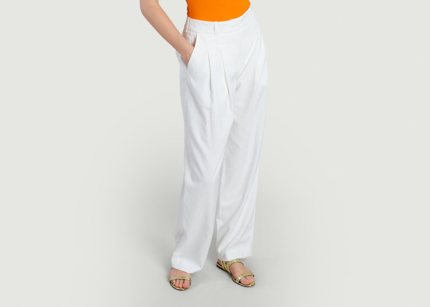 L'exception Pantalon Large Luzy Blanc Samsoe & Samsoe
