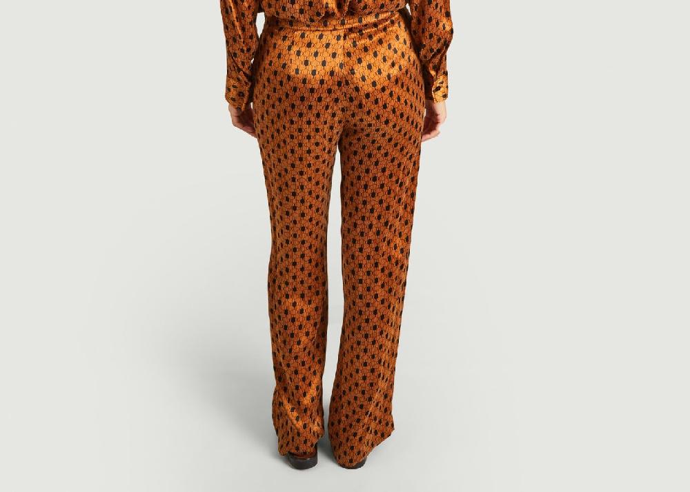 L'exception Pantalon Loose à Motif Pédagogue Orange La Petite Française