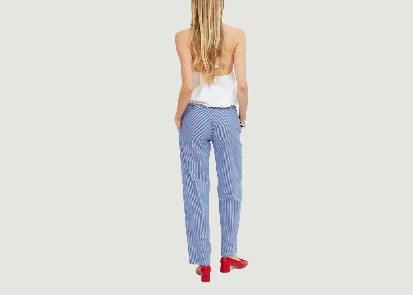 L'exception Pantalon Loose Brodé Mythical Bleu Clair Musier Paris