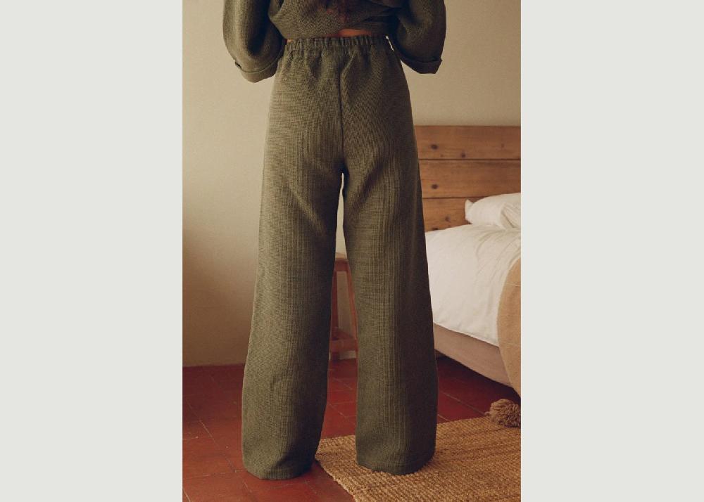 L'exception Pantalon Mimosa Nid D'abeille Khaki Nénés Paris