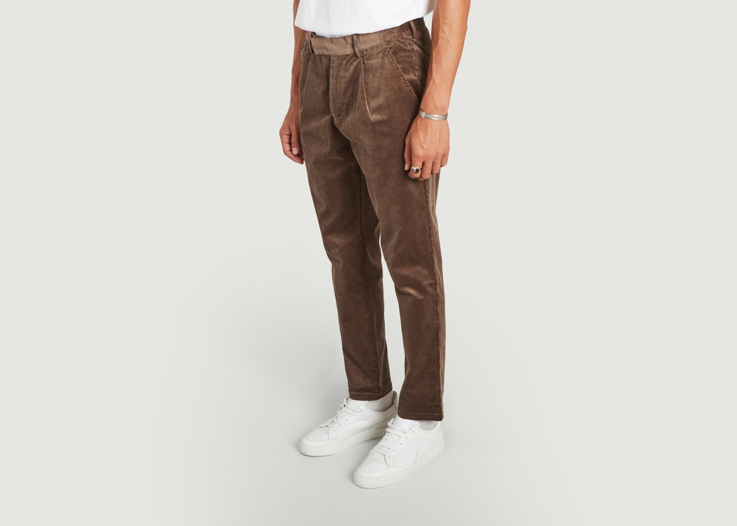 L'exception Pantalon Parker Corduroy Droit Marron Les Deux
