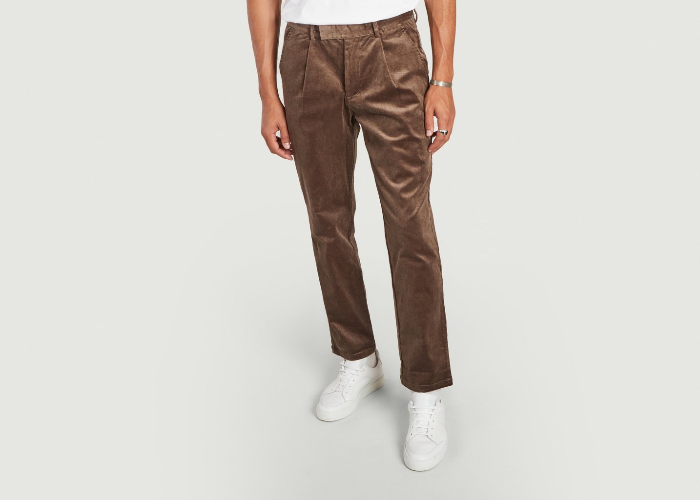l'exception Pantalon Parker Corduroy droit Marron Les Deux